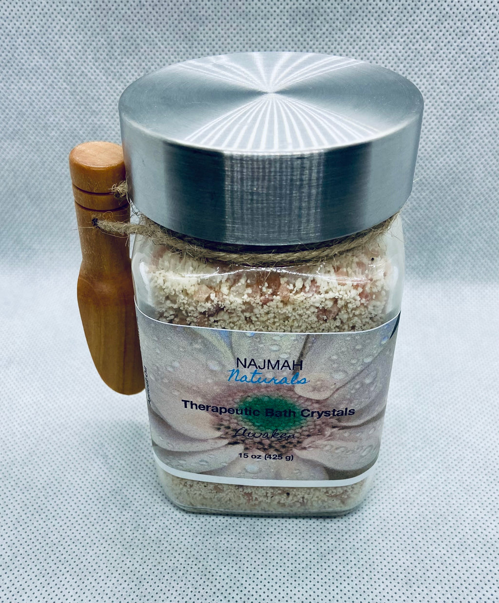 Our Awaken Therapeutic Bath Crystals are the ultimate reviving, self care herbal salts with Epson Salt, Himalayan Pink Salt, Sodium Bicarbonate (Aluminum-Free), Organic Essential Oils, Calendula Officinalis Flowers and Apricot Oil.