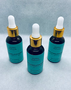 Our Root Stimulator Serum contains Organic Castor Oil, Kukui Nut Oil, Organic Black Cumin Seed Oil, Avocado Oil and Fragrance. Our formula is created with ingredients that strengthen hair and stimulate growth. The fragrance is a special blend of bergamot, lime, mandarin, cedar, tea tree and other essential oils.